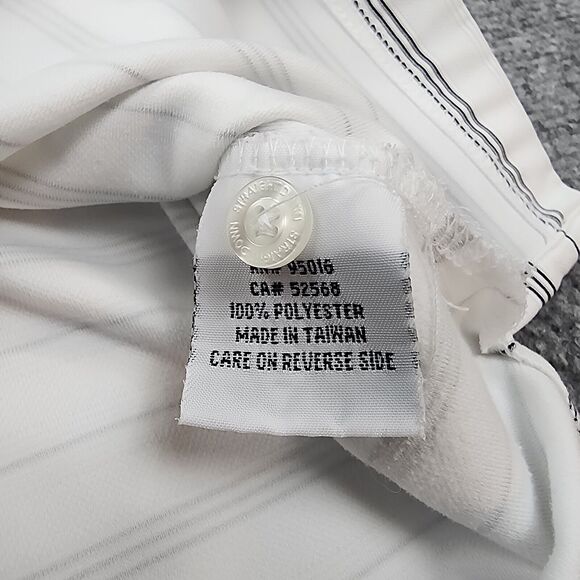 Straight Down Polo Shirt Mens XL White Striped Performance The Farms Golf Club - Picture 16 of 16